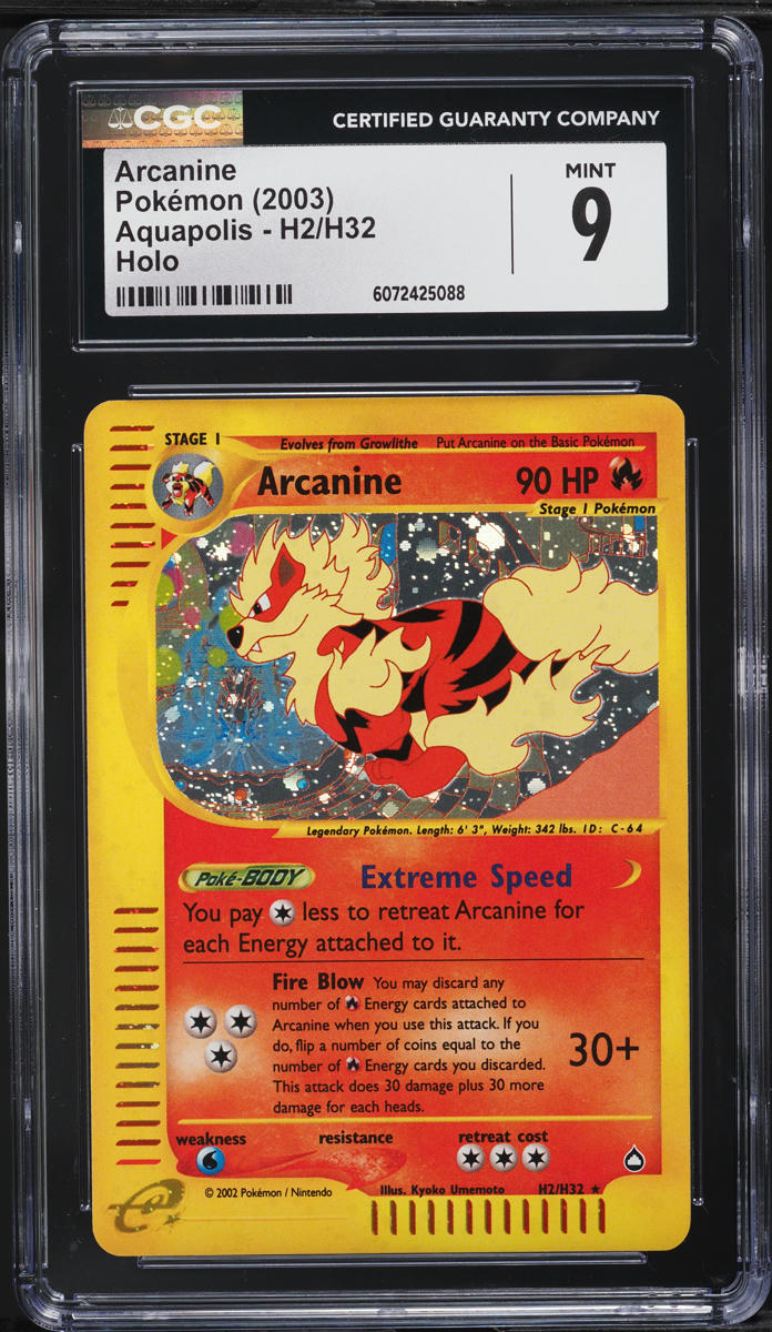 2003 Pokemon Aquapolis Holo Arcanine #H2 CGC 9 MINT