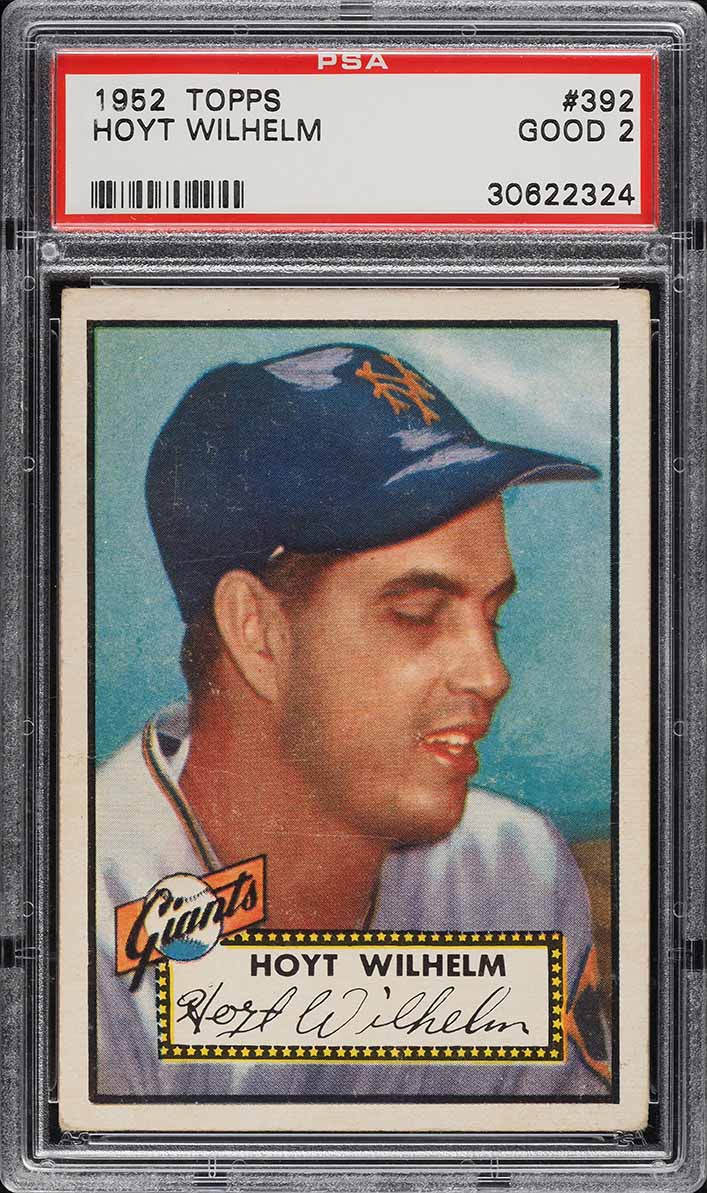 1952 Topps Hoyt Wilhelm ROOKIE #392 PSA 2 GD