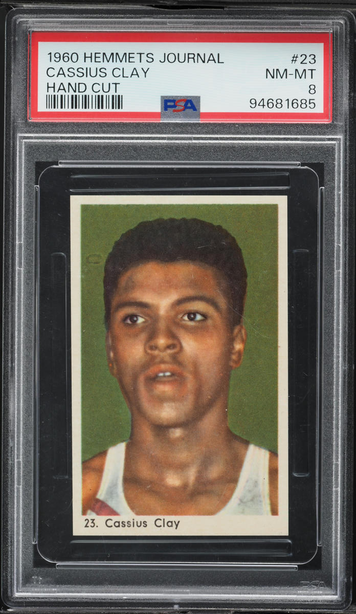 1960 Hemmets Journal Boxing Cassius Clay ROOKIE, HAND CUT #23 PSA 8 NM-MT