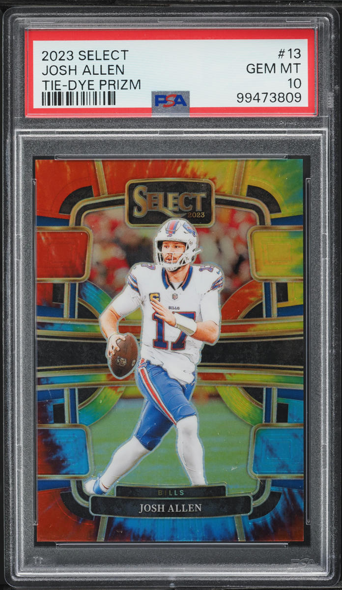 2023 Panini Select Concourse Tie-Dye Prizm Josh Allen /25 #13 PSA 10 GEM MINT