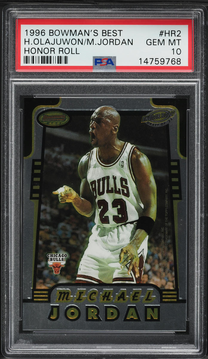 1996 Bowman's Best Honor Roll Michael Jordan & Hakeem Olajuwon #HR2 PSA 10 GEM