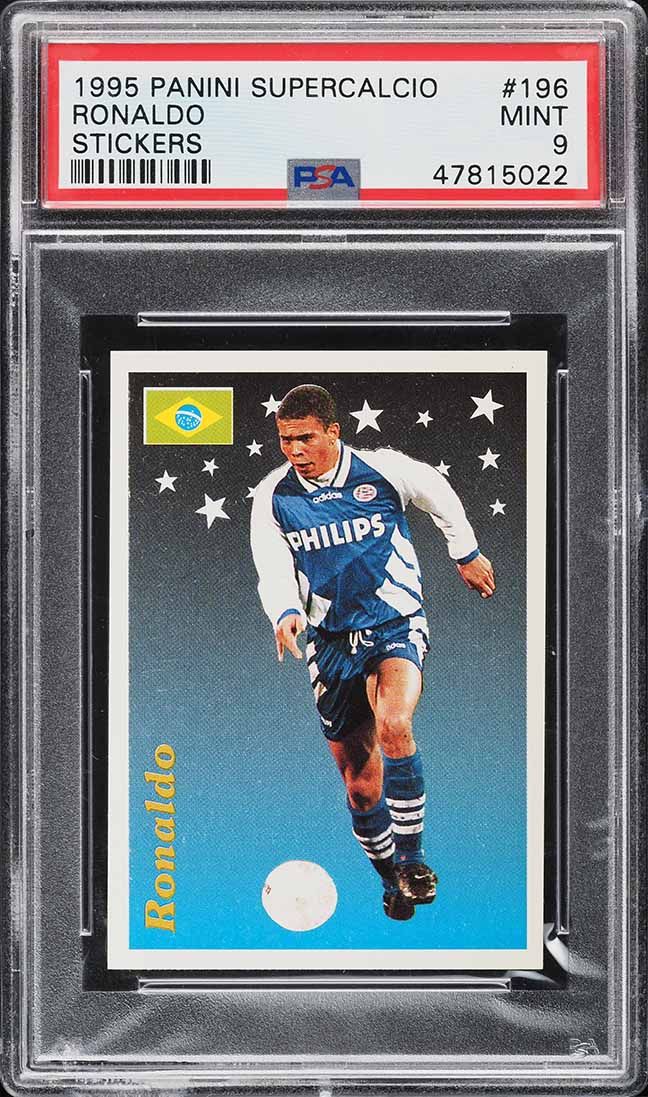 1995 Panini Supercalcio Stickers Ronaldo ROOKIE #196 PSA 9 MINT