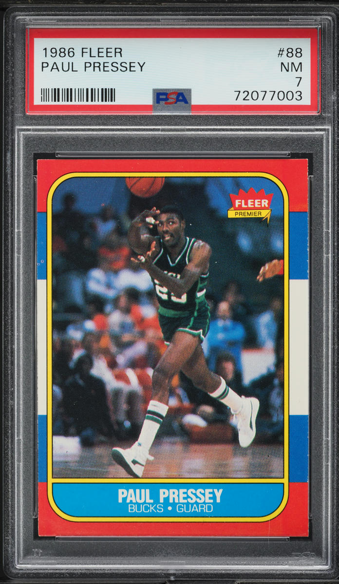 1986 Fleer Basketball Paul Pressey #88 PSA 7 NRMT