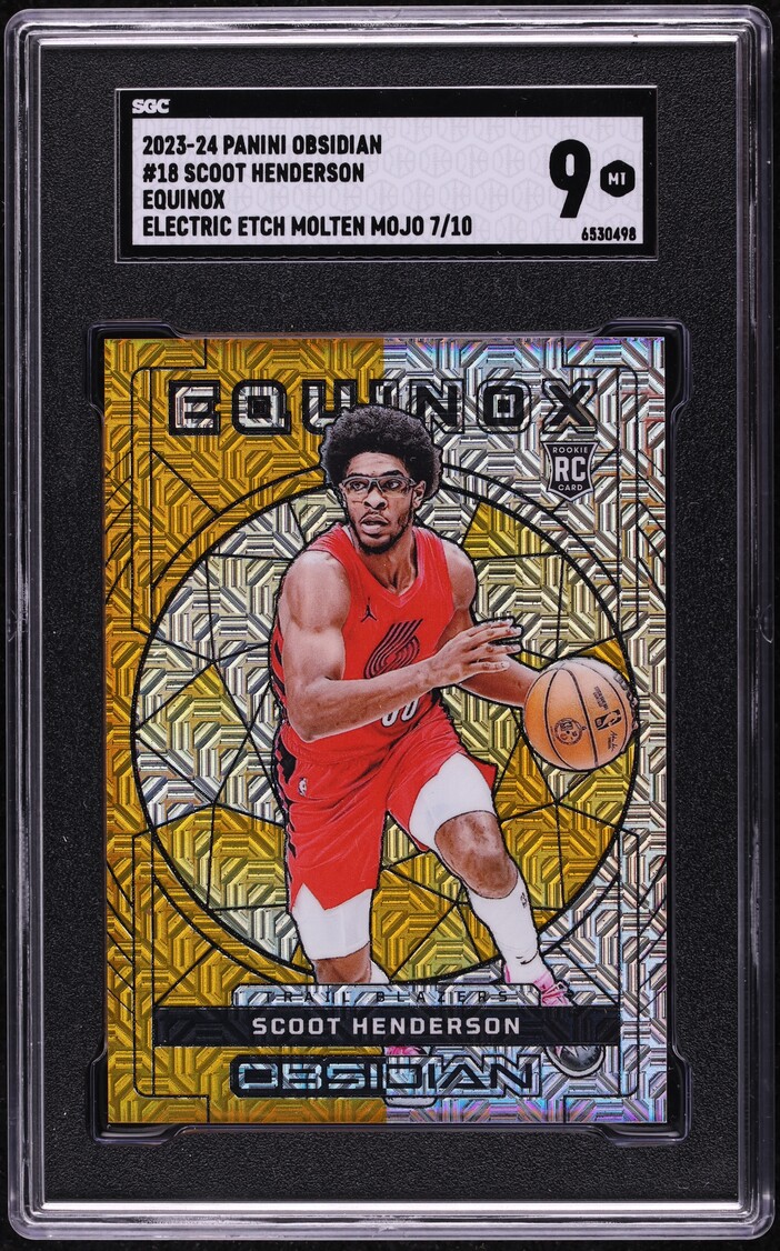 2023 Panini Obsidian Equinox EE Molten Mojo Scoot Henderson ROOKIE /10 #18 SGC 9