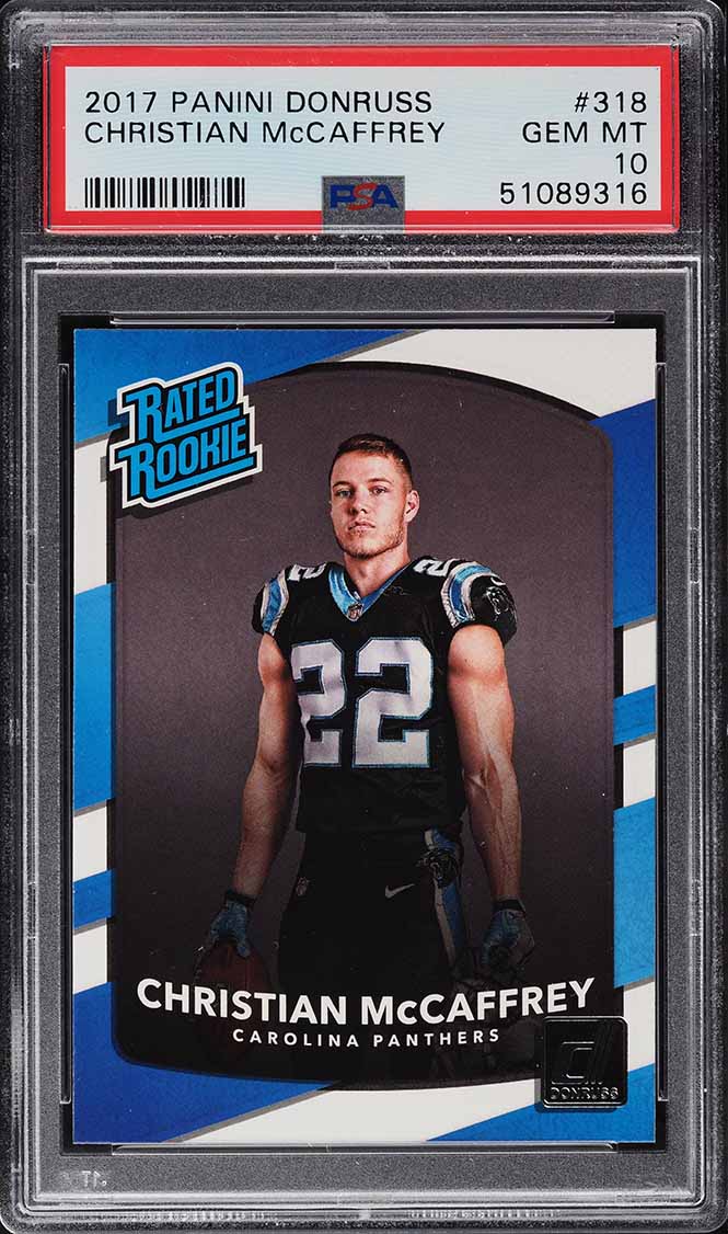 2017 Donruss Football Christian McCaffrey ROOKIE RC #318 PSA 10 GEM MINT