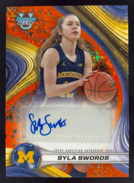 2024-25 Bowman's Best University of '24 Orange Mini Diamond Syla Swords Auto /25