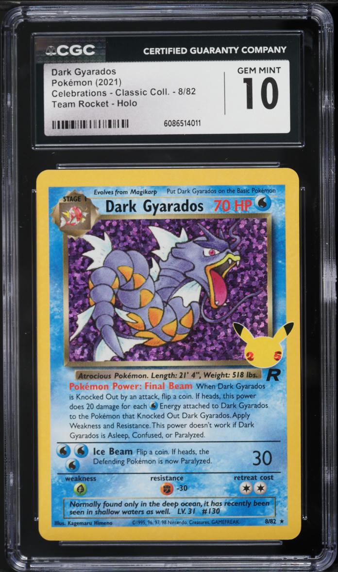 2021 Pokemon SWSH Celebrations Classic Holo Dark Gyarados #8 CGC 10 GEM MINT