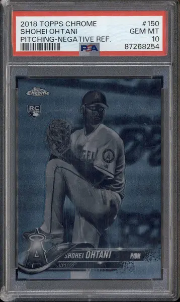 2018 Topps Chrome Pitching Negative Refractor #150 Shohei Ohtani RC PSA 10