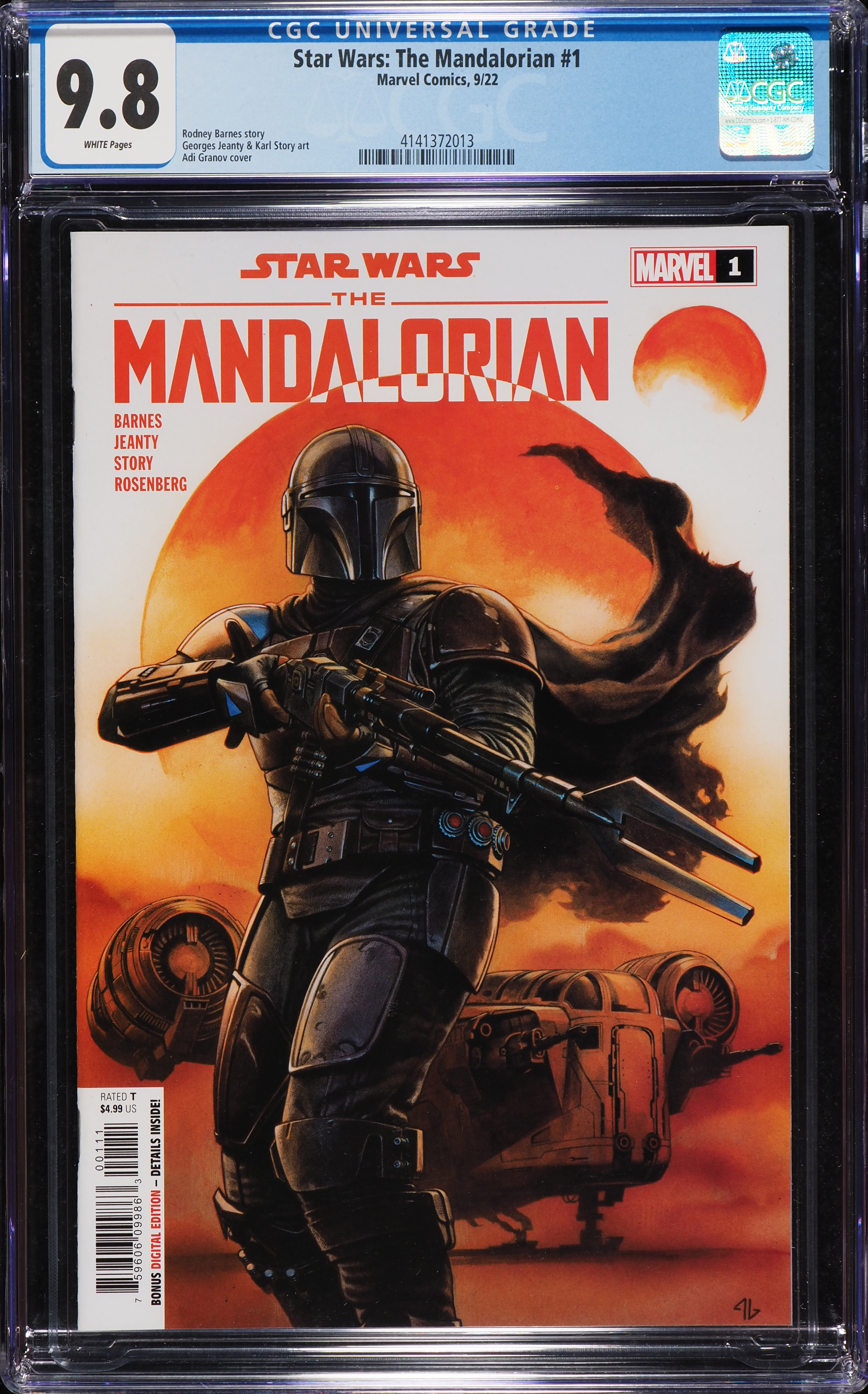 Star Wars: The Mandalorian #1 (Marvel, 2022) CGC 9.8 White Pages - Front