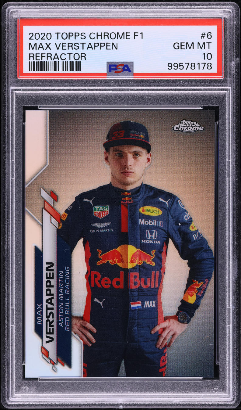 2020 Topps Chrome Formula 1 F1 Refractor Max Verstappen #6 PSA 10 GEM MINT