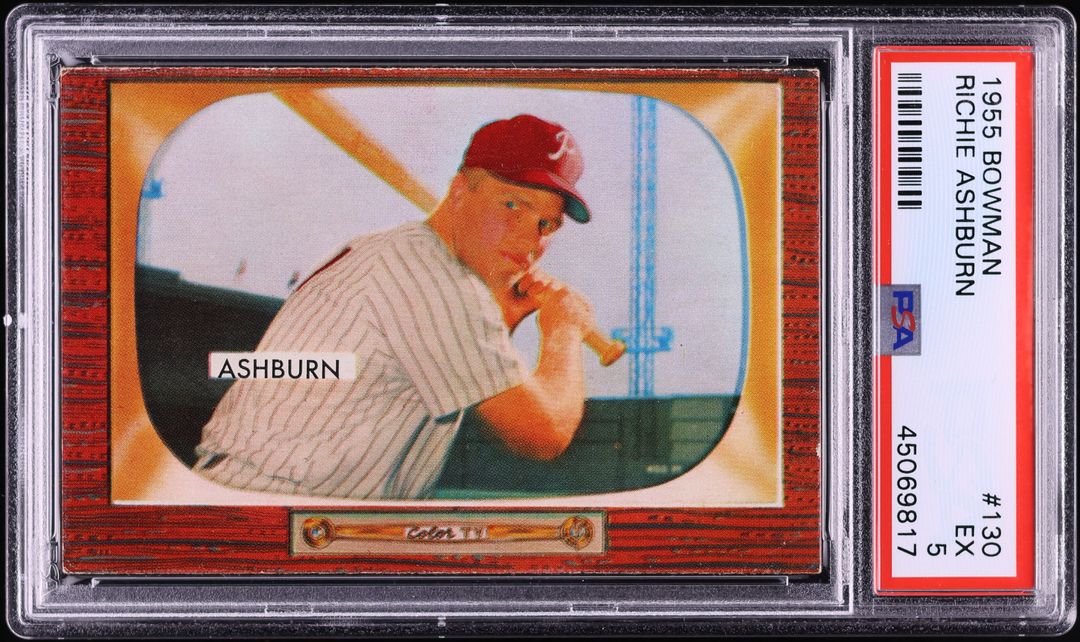 1955 Bowman Richie Ashburn #130 PSA 5 EX