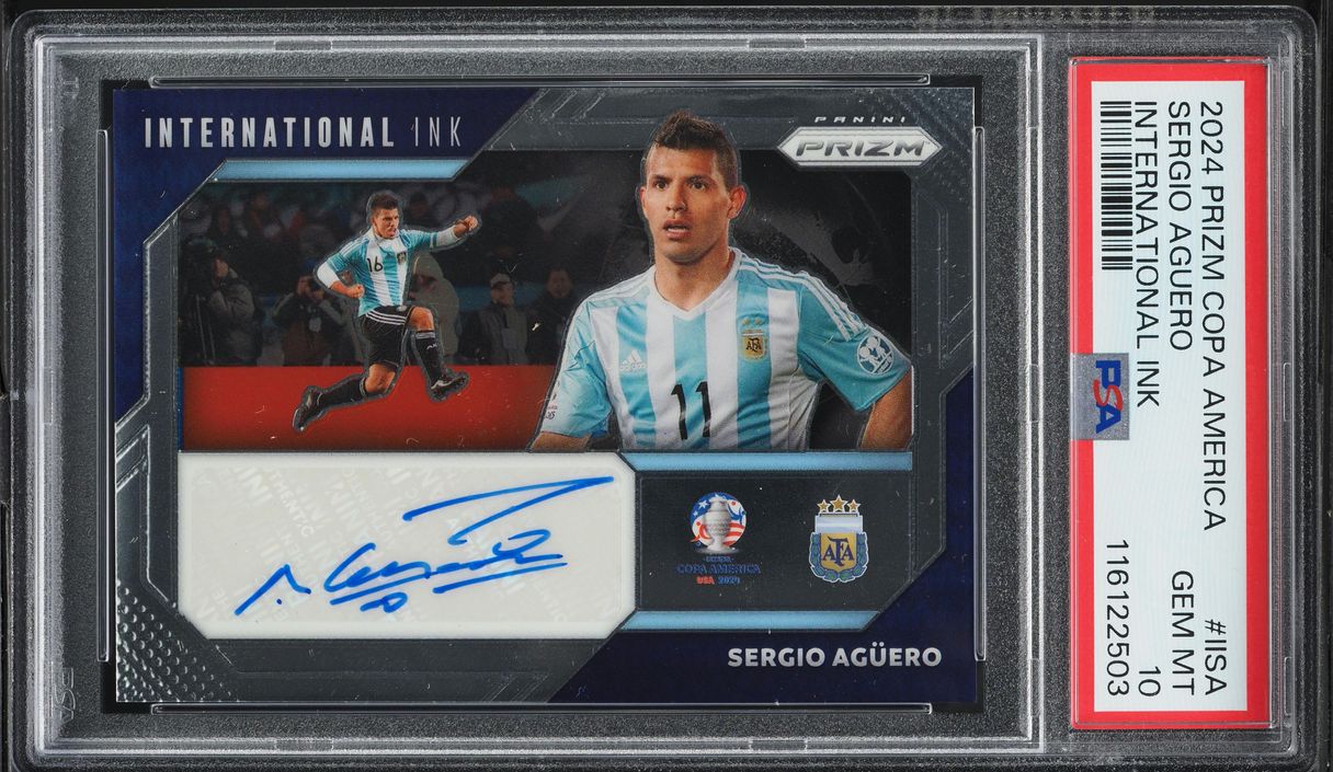 2024 Panini Prizm Copa America International Ink Sergio Aguero AUTO #IISA PSA 10