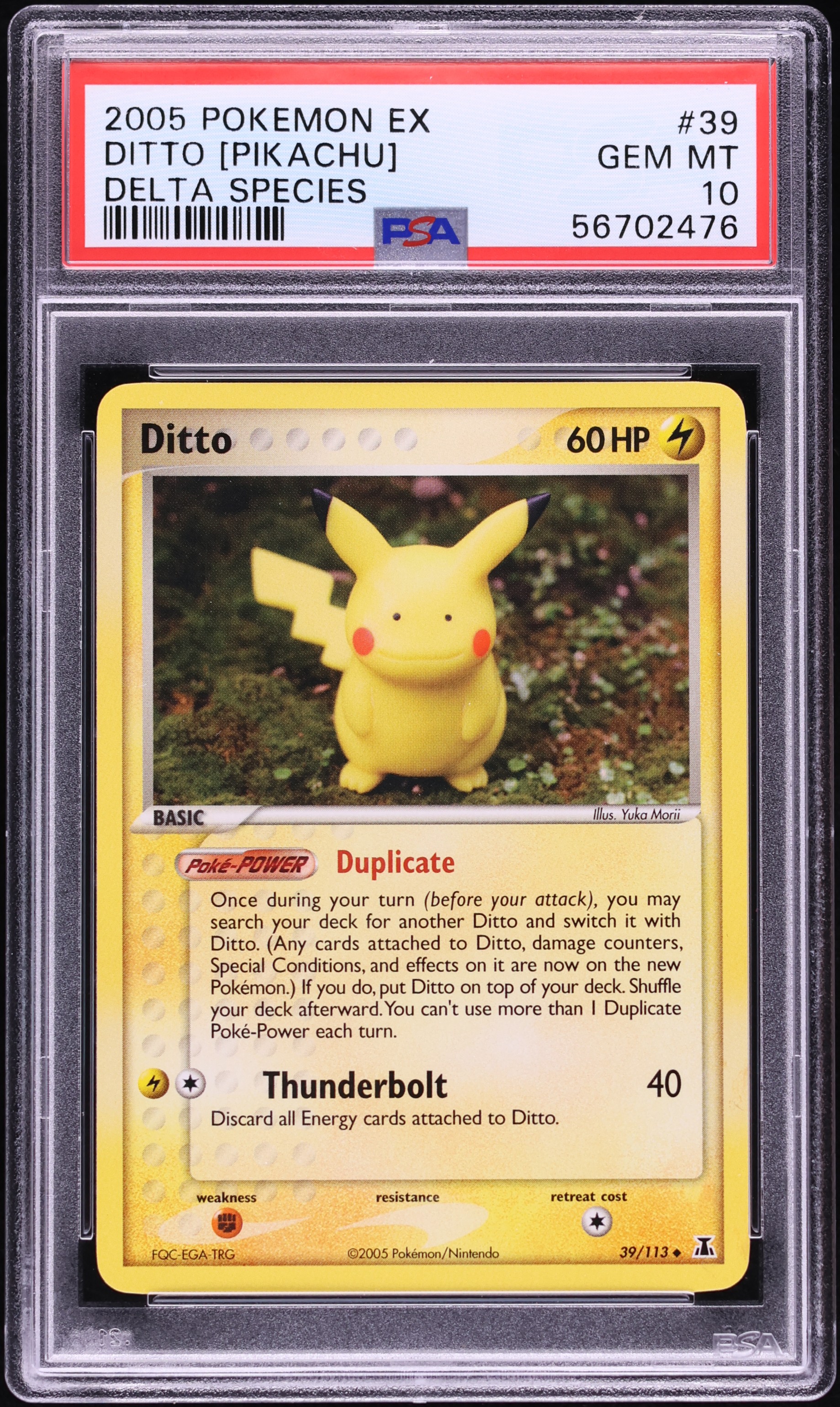 2005 Pokemon EX Delta Species Ditto Pikachu #39 PSA 10 GEM MINT