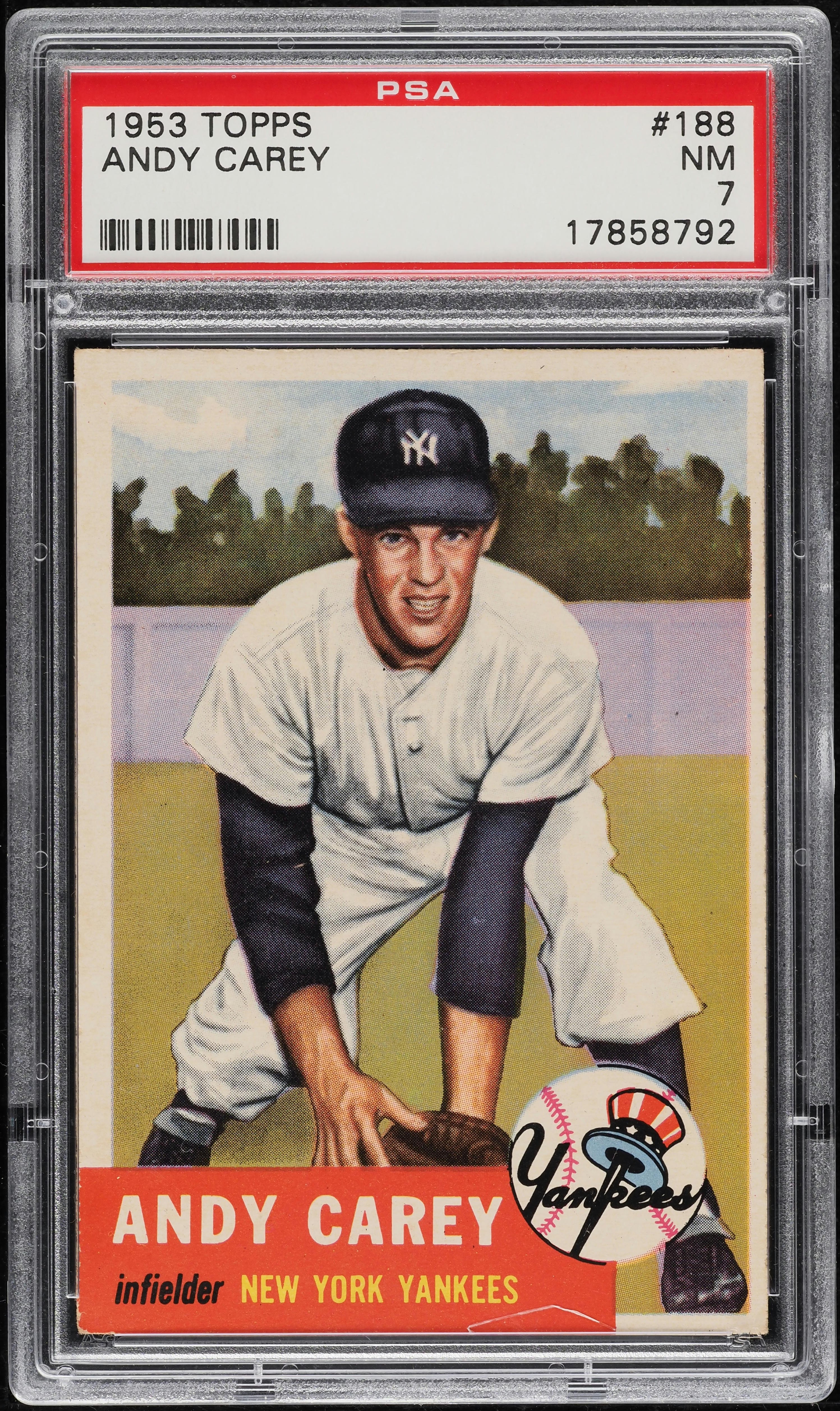 1953 Topps Andy Carey ROOKIE #188 PSA 7 NRMT