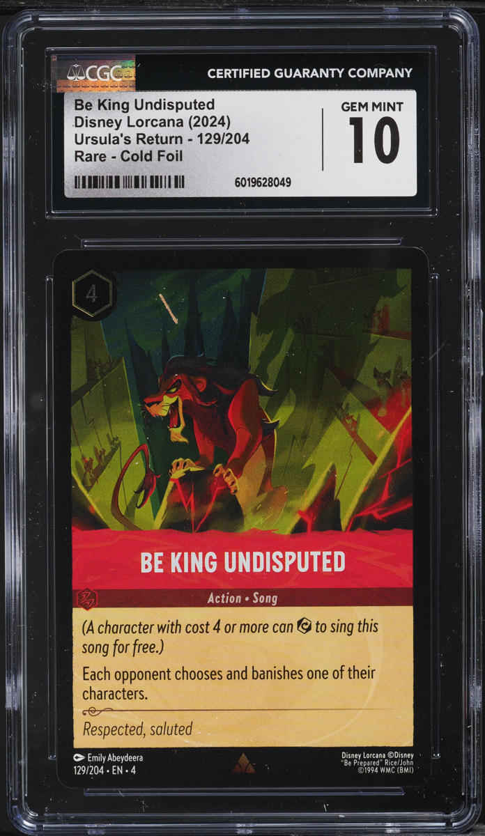 2024 Disney Lorcana Ursula's Return Foil Be King Undisputed #129 CGC 10 GEM MINT