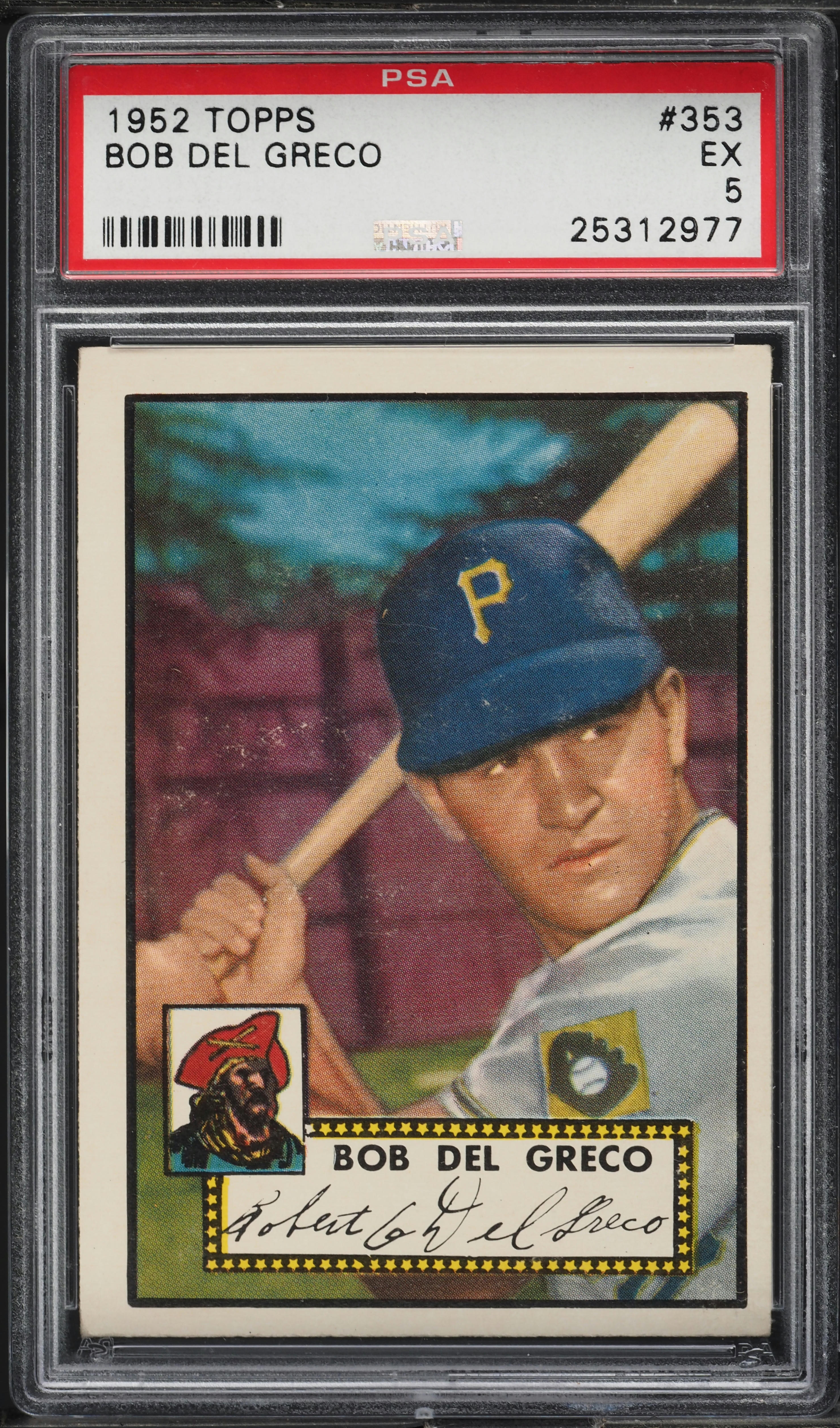 1952 Topps Bob Del Greco #353 PSA 5 EX