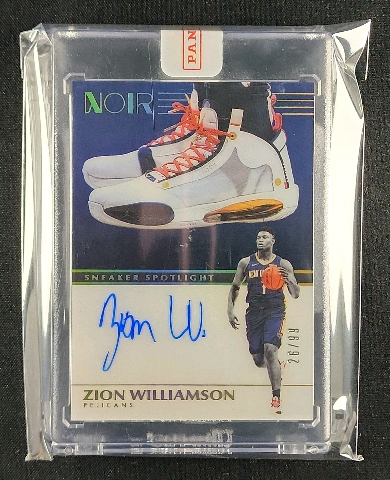2019 Panini Noir Sneaker Spotlight Zion Williamson RC AUTO /99 #SNS-ZW MBA AUTH