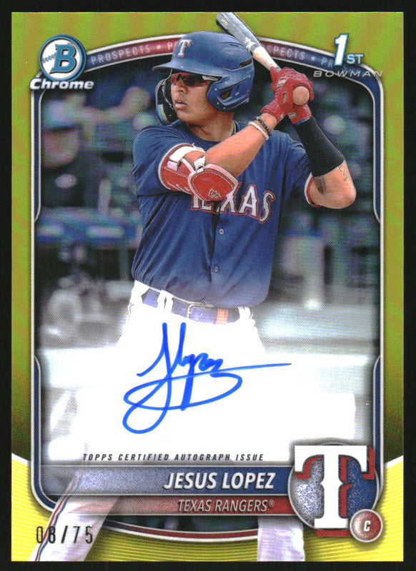 2025 Bowman Chrome Autographs Yellow Refractor #CPA-JLO Jesus Lopez RC Auto /75