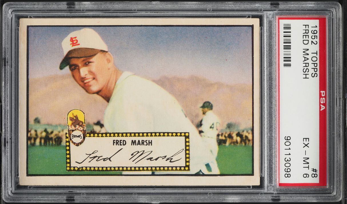 1952 Topps Fred Marsh ROOKIE #8 PSA 6 EXMT