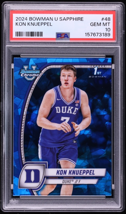 Kon Knueppel #48 2024-25 Bowman University Chrome Sapphire Basketball Base Sapphire Autographs