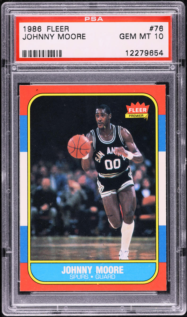 1986 Fleer Basketball Johnny Moore #76 PSA 10 GEM MINT