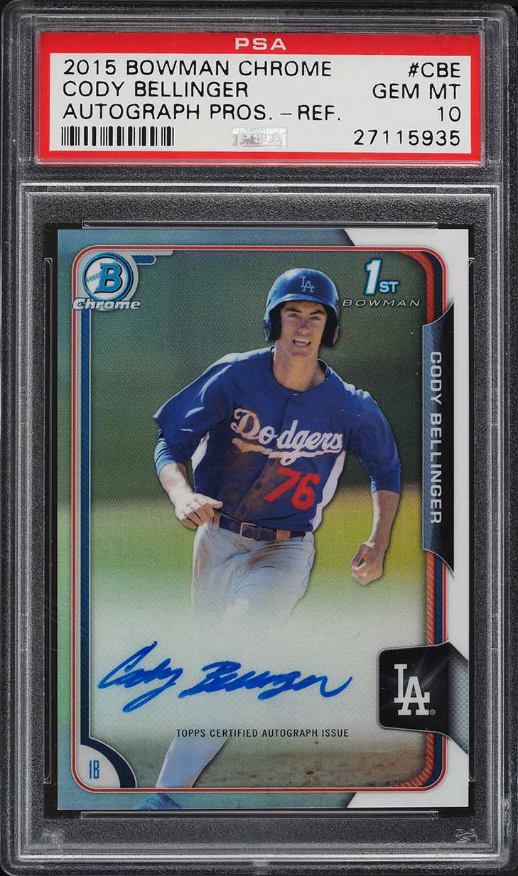 2015 Bowman Chrome Refractor Cody Bellinger ROOKIE AUTO /499 PSA 10 GEM MINT