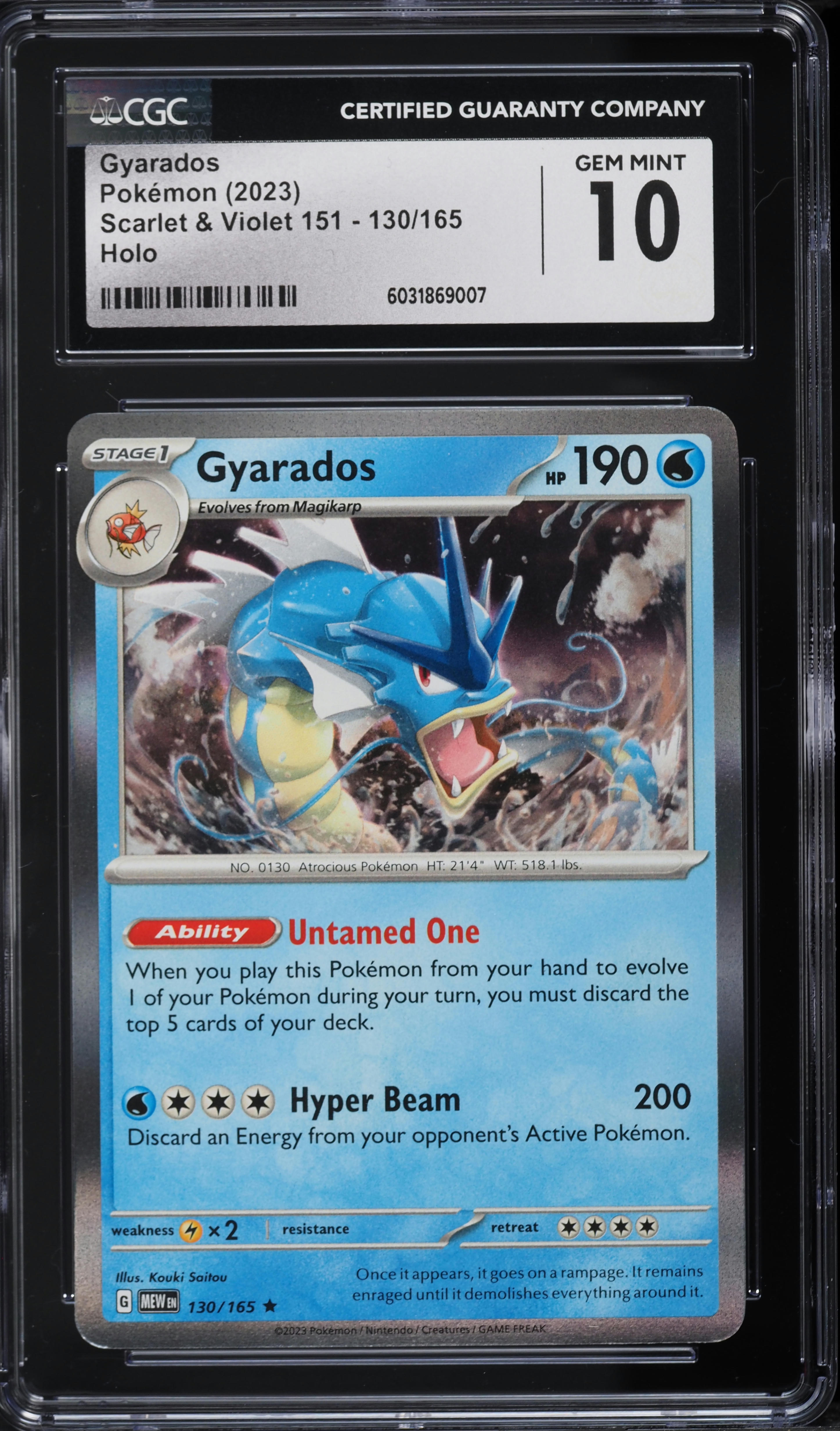 2023 Pokemon Scarlet & Violet 151 Holo Gyarados #130 CGC 10 GEM MINT
