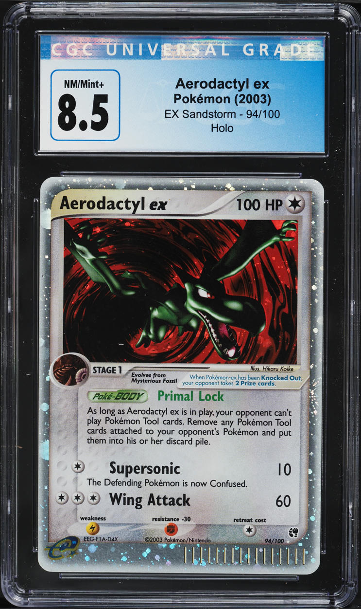 2003 Pokemon EX Sandstorm Holo Aerodactyl ex #94 CGC 8.5 NM-MT+
