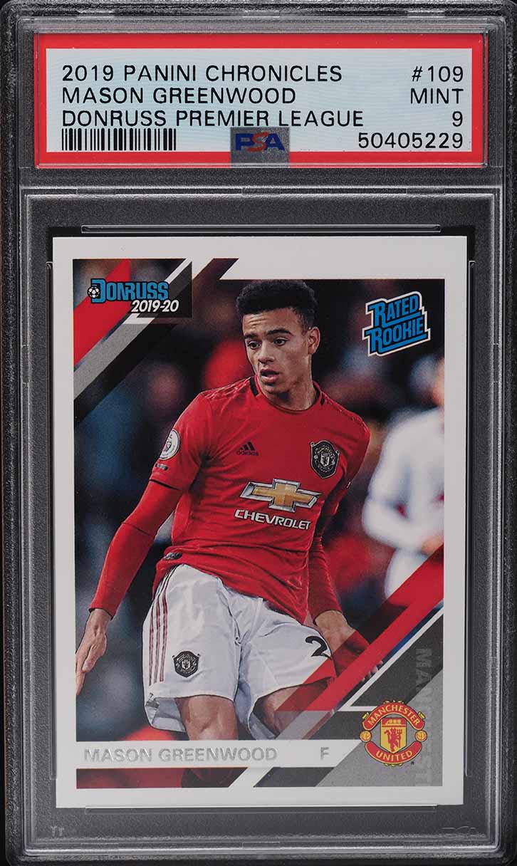 2019 Panini Chronicles Donruss Mason Greenwood ROOKIE #109 PSA 9 MINT