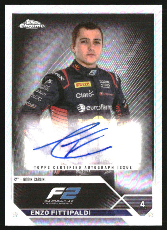 2023 Topps Chrome Formula 1 Autograph #CACEF Enzo Fittipaldi Auto