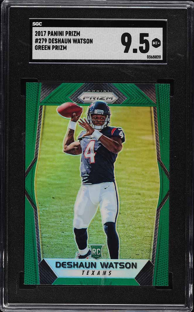 2017 Panini Prizm Green Deshaun Watson ROOKIE #279 SGC 9.5 MINT+