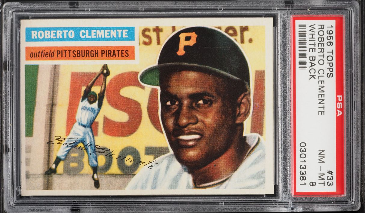 1956 Topps Roberto Clemente WHITE BACK #33 PSA 8 NM-MT
