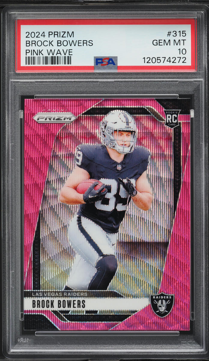 2024 Panini Prizm Pink Wave Brock Bowers ROOKIE #315 PSA 10 GEM MINT