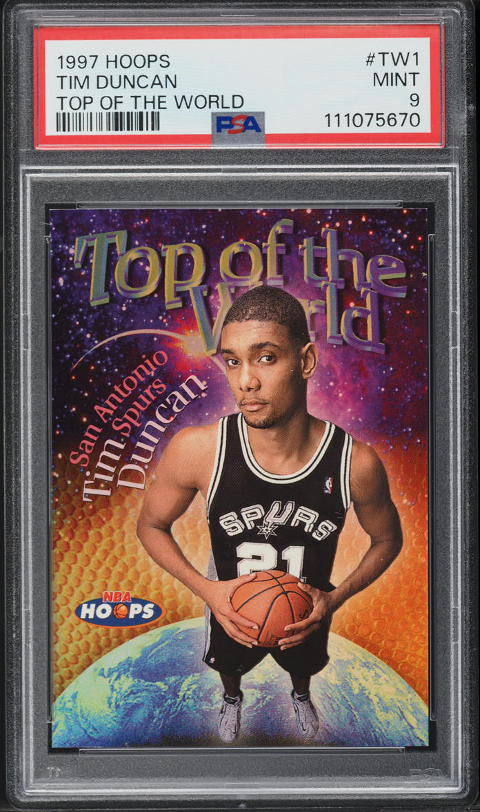1997 Hoops Top Of The World Tim Duncan ROOKIE #TW1 PSA 9 MINT