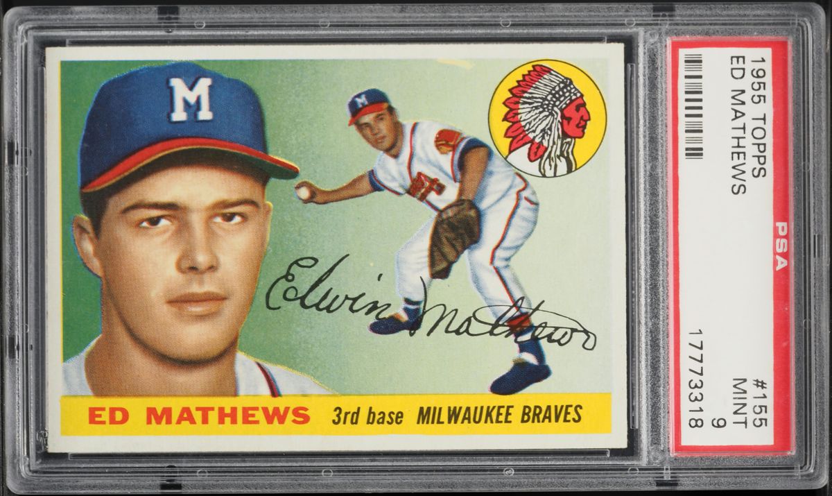 1955 Topps Eddie Mathews #155 PSA 9 MINT
