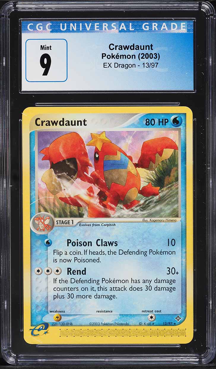 2003 Pokemon EX Dragon Crawdaunt #13 CGC 9 MINT