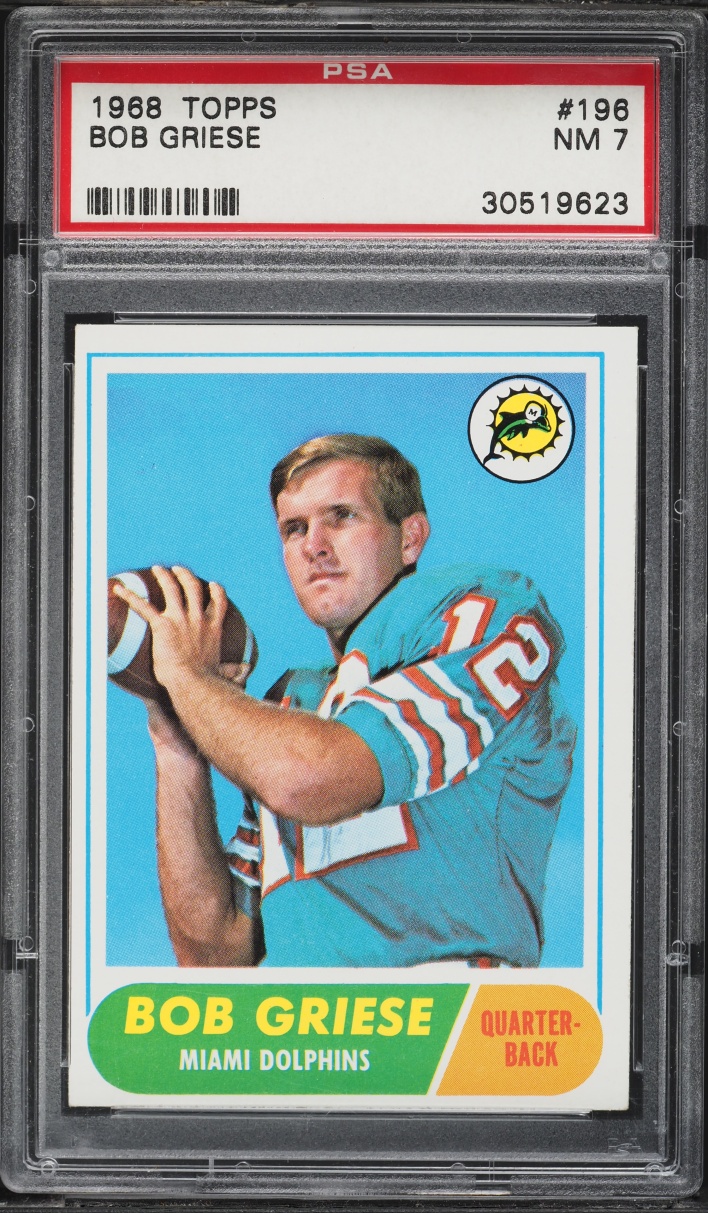 1968 Topps Football Bob Griese ROOKIE #196 PSA 7 NRMT