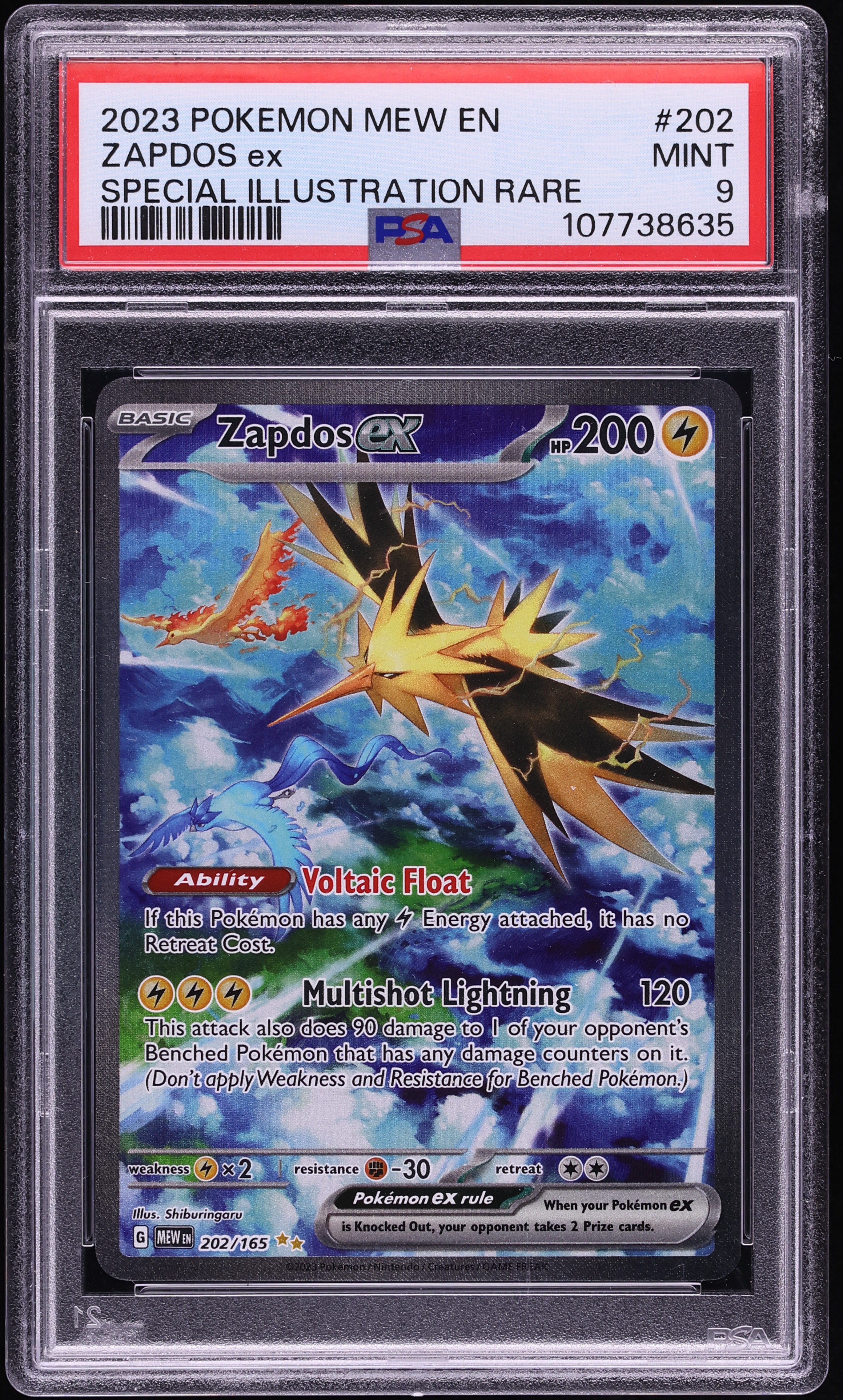 2023 Pokemon Scarlet & Violet 151 SIR Zapdos Ex #202 PSA 9 MINT