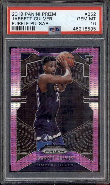 2019 Panini Prizm Purple Pulsar #252 Jarrett Culver RC /35 PSA 10