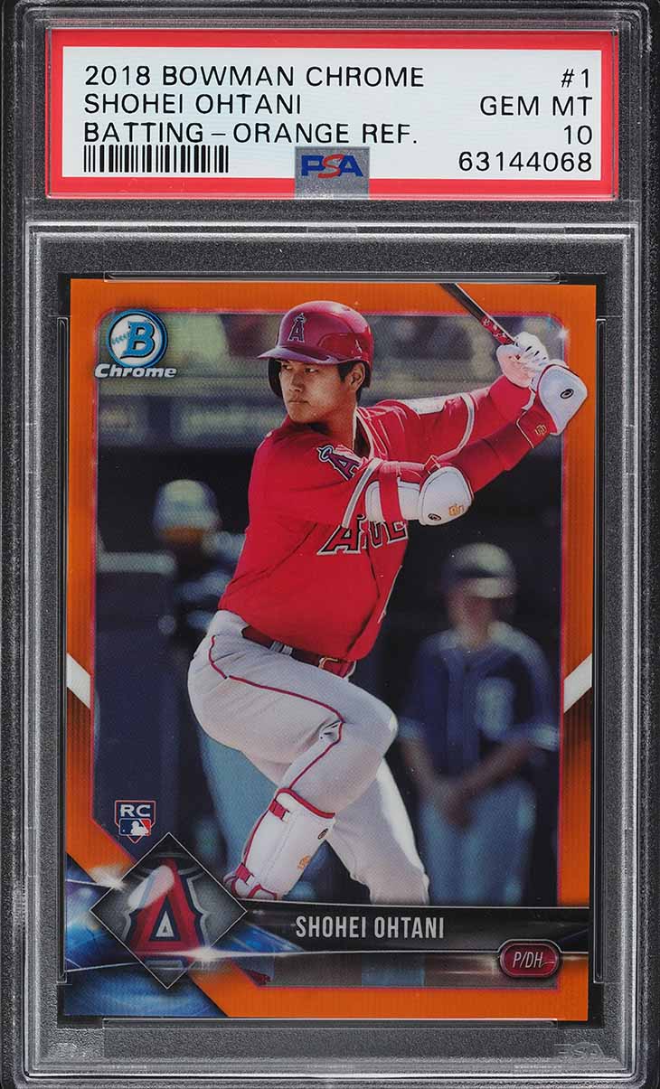 2018 Bowman Chrome Orange Refractor Shohei Ohtani ROOKIE /25 #1 PSA 10 GEM MINT