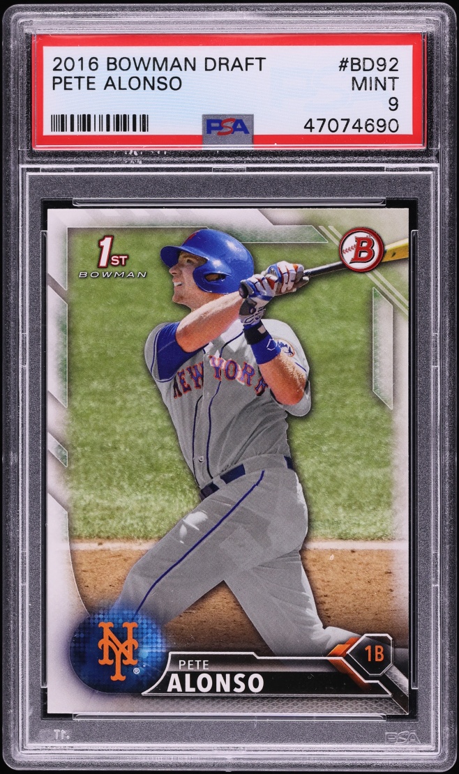 2016 Bowman Draft Pete Alonso PROSPECT #BD-92 PSA 9 MINT