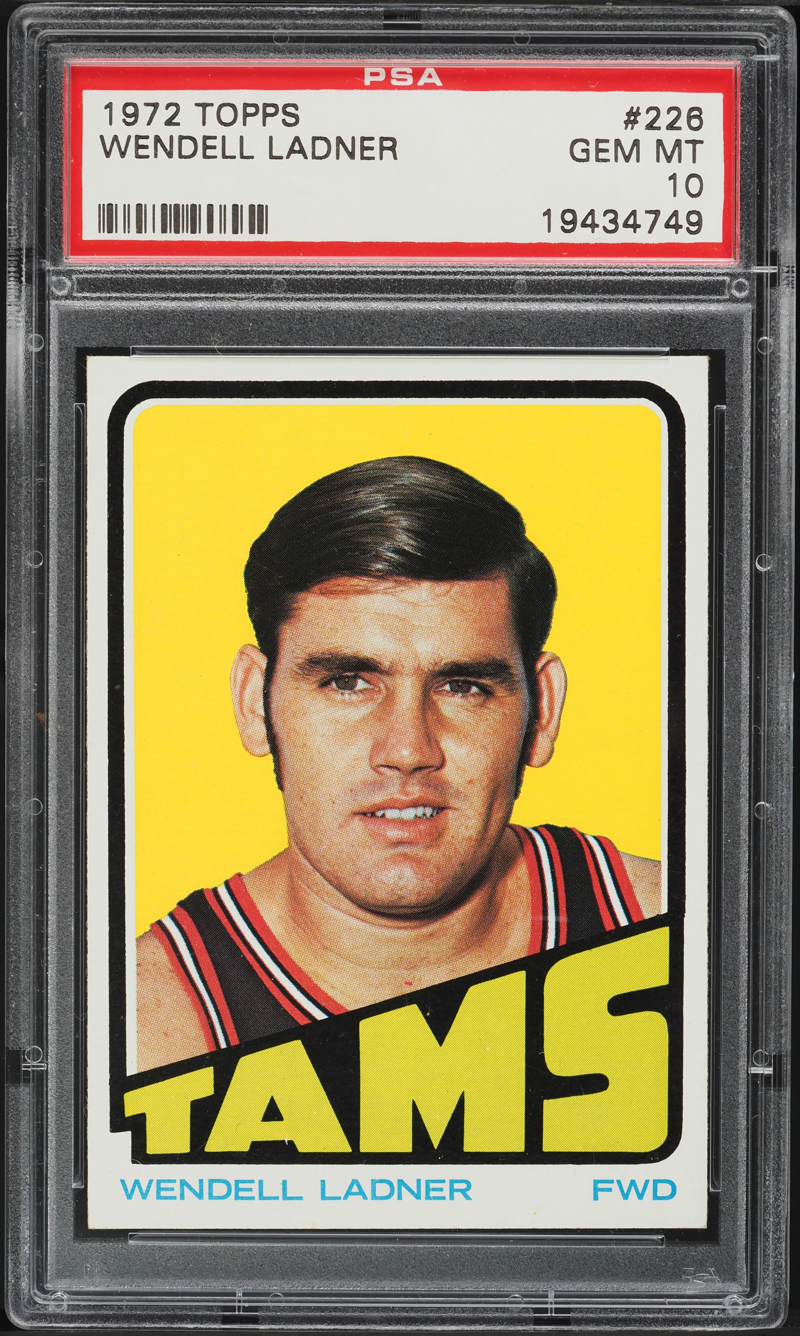 1972 Topps Basketball Wendell Ladner #226 PSA 10 GEM MINT