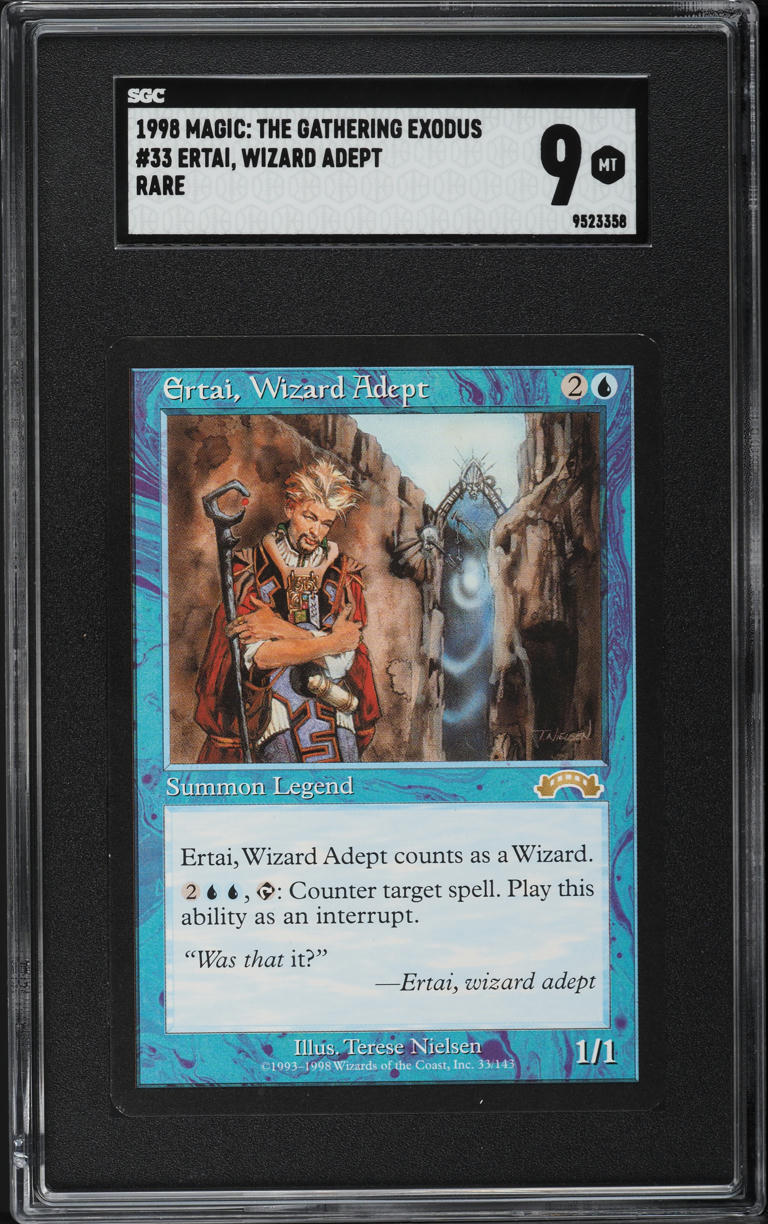 1998 Magic The Gathering MTG Exodus Ertai, Wizard Adept #33 SGC 9 MINT