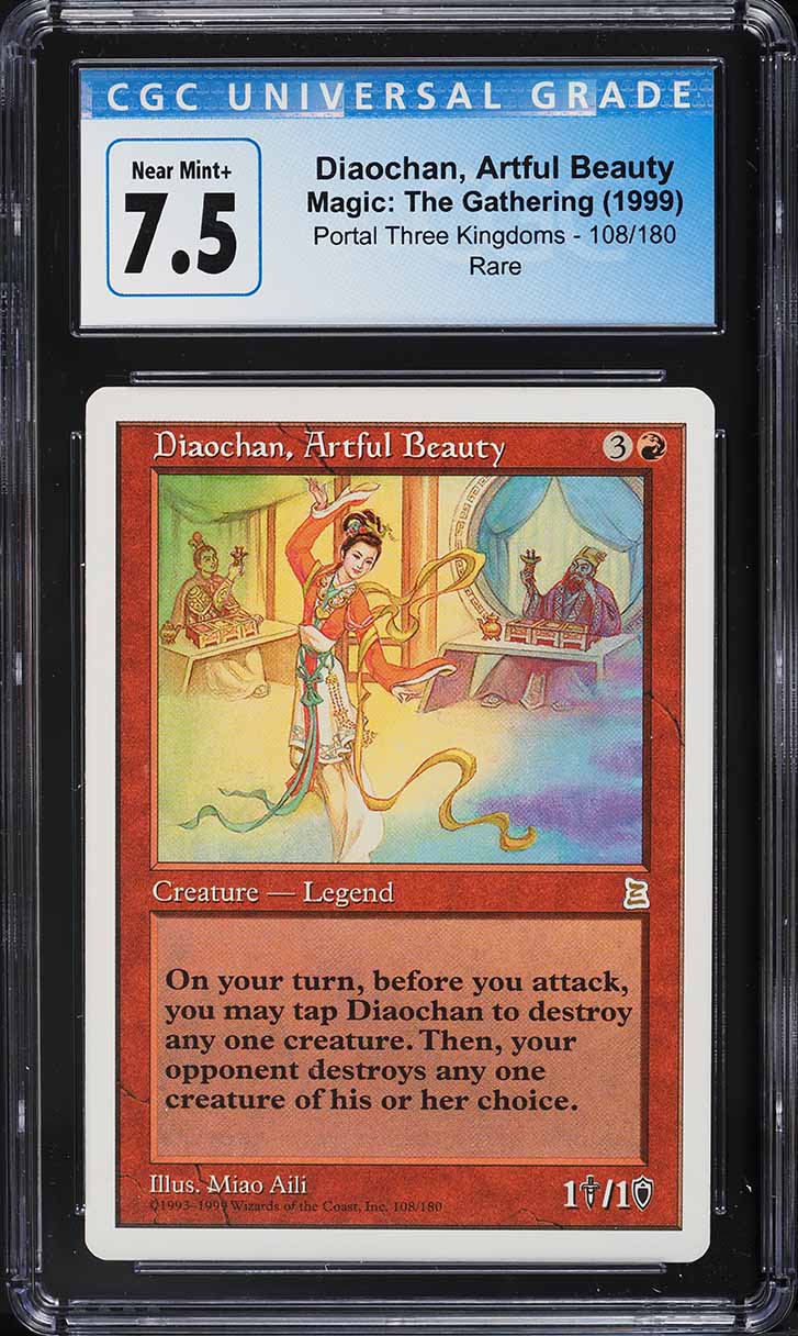 1999 Magic The Gathering Portal Three Kingdoms Diaochan, Artful Beauty CGC 7.5