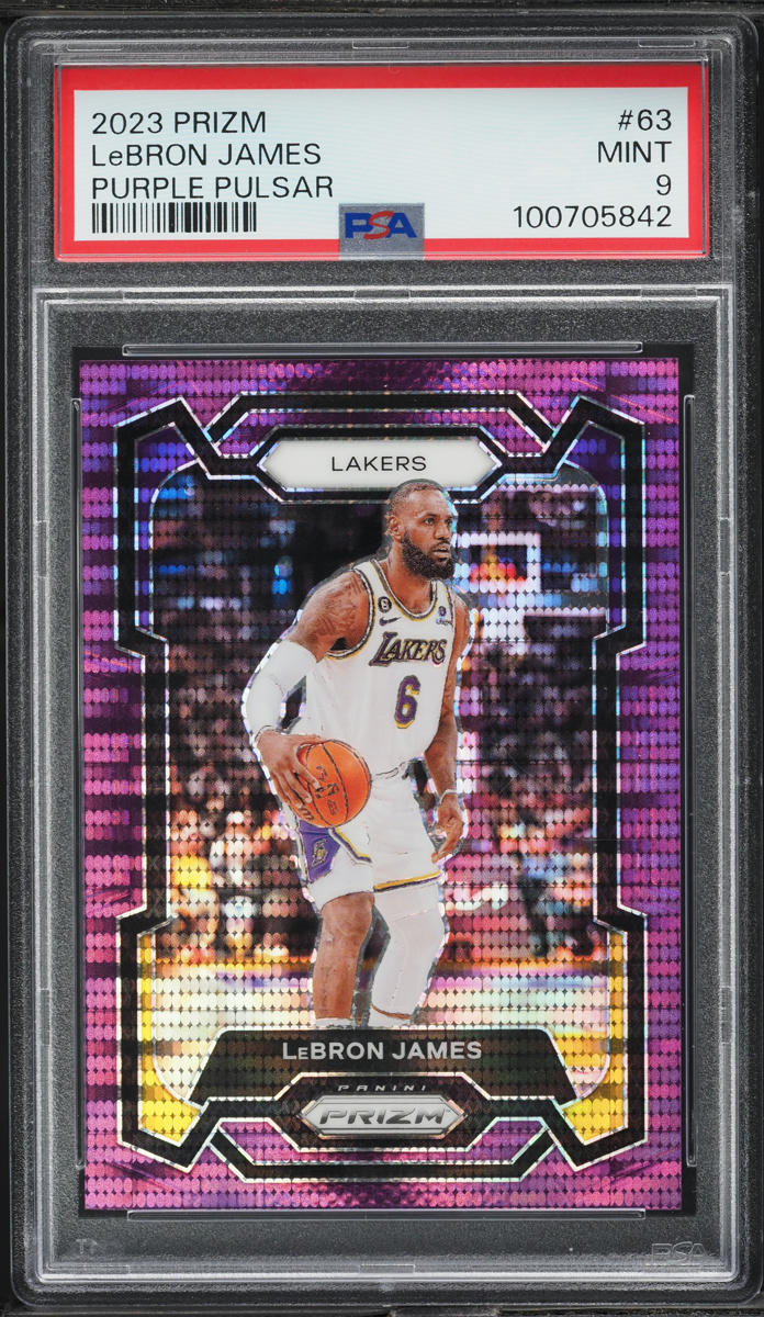 2023 Panini Prizm Purple Pulsar LeBron James /35 #63 PSA 9 MINT