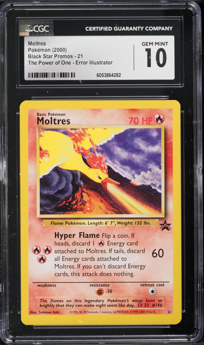 2000 Pokemon Black Star Promo Aoki Error Moltres #21 CGC 10 GEM MINT