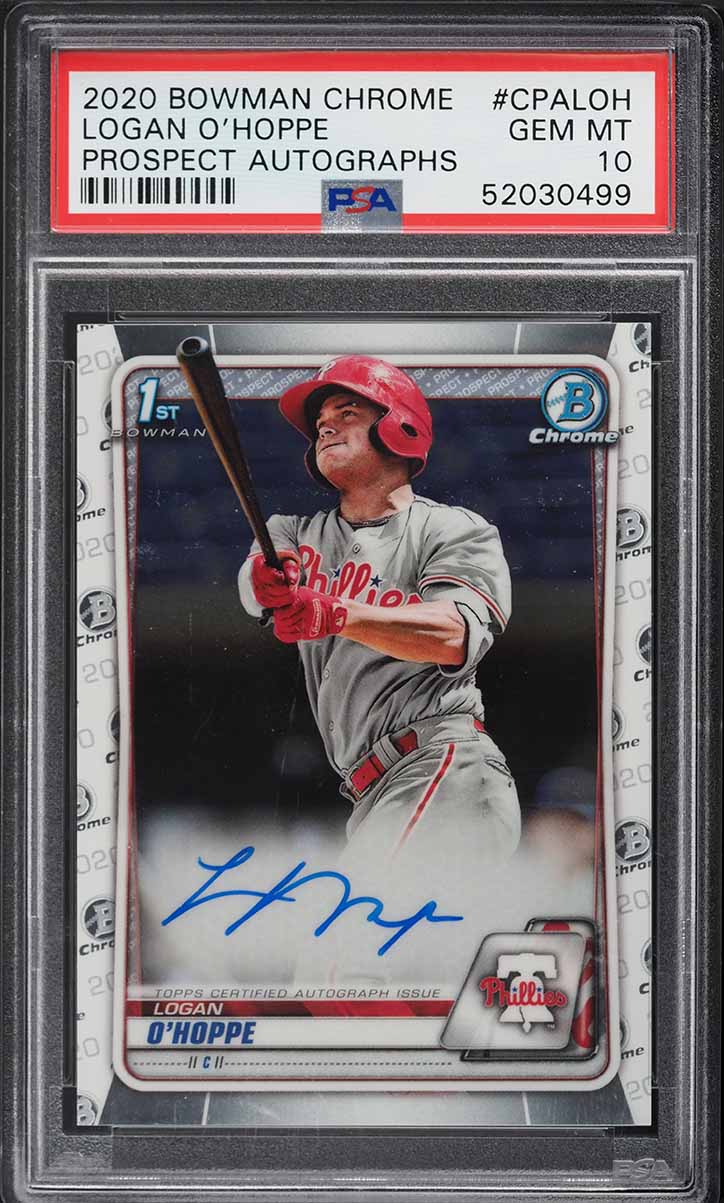 2020 Bowman Chrome Logan O'Hoppe PROSPECT AUTO #CPA-LOH PSA 10 GEM MINT