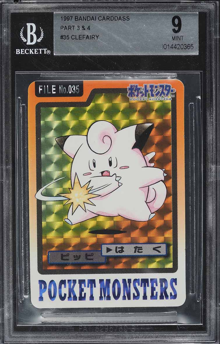 1997 Pokemon Japanese Pocket Monsters Carddass Prism Clefairy #35 BGS 9 MINT