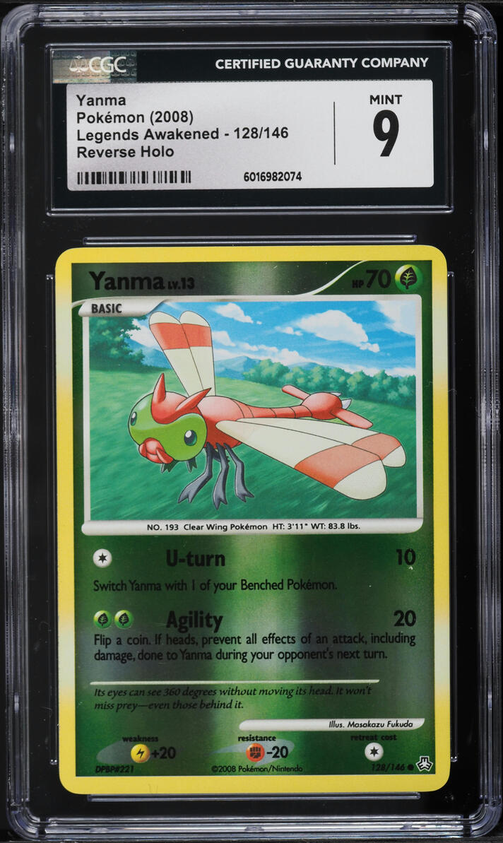 2008 Pokemon Diamond & Pearl Legends Awakened Reverse Holo Yanma #128 CGC 9 MINT