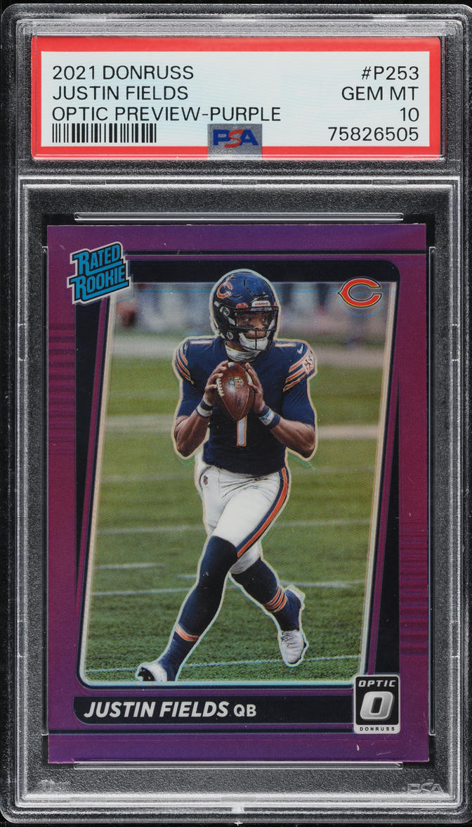 2021 Donruss Optic Preview Purple Justin Fields ROOKIE #P253 PSA 10 GEM MINT